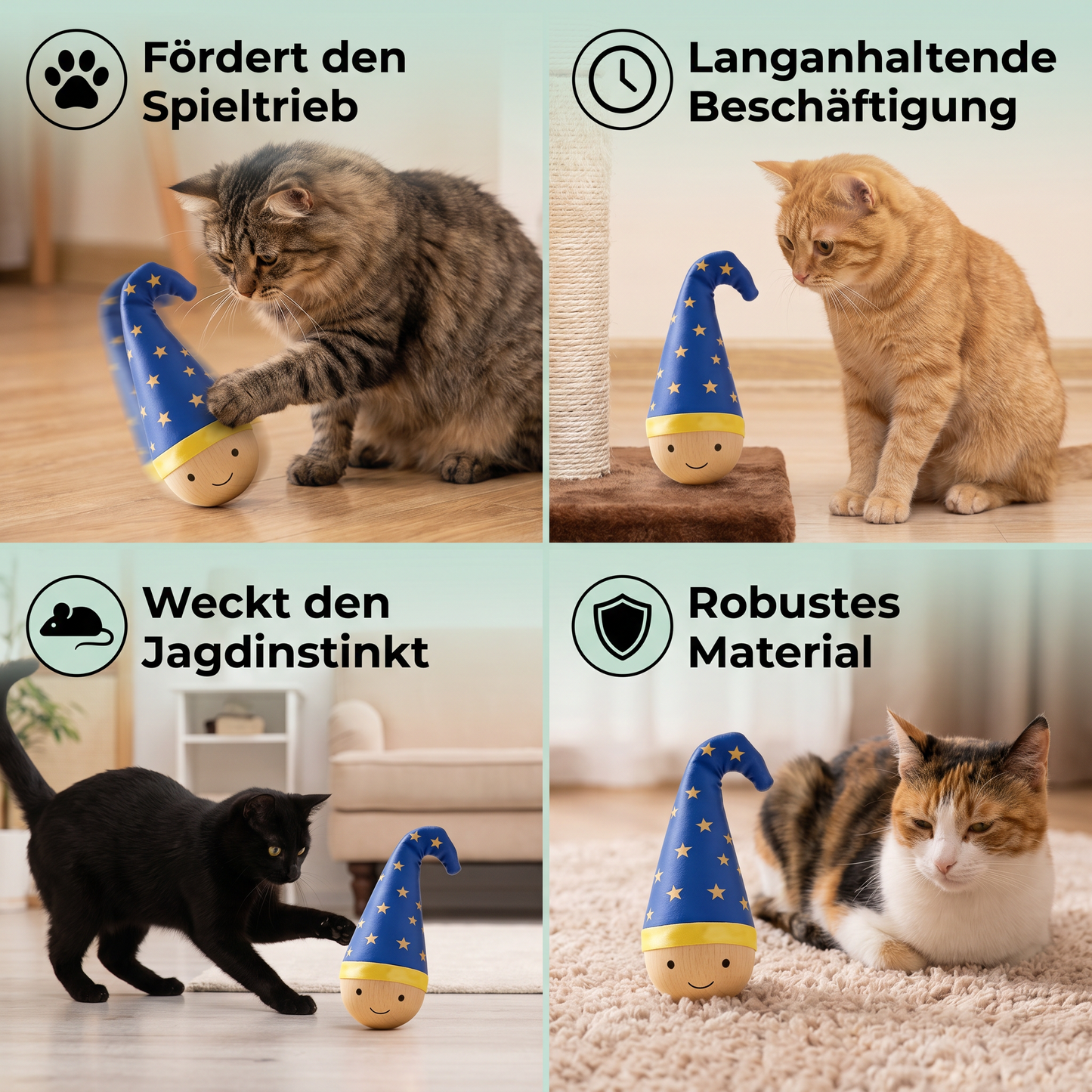 Federndes Katzenspielzeug – robustes Beschäftigungsspielzeug gegen Langeweile für Katzen