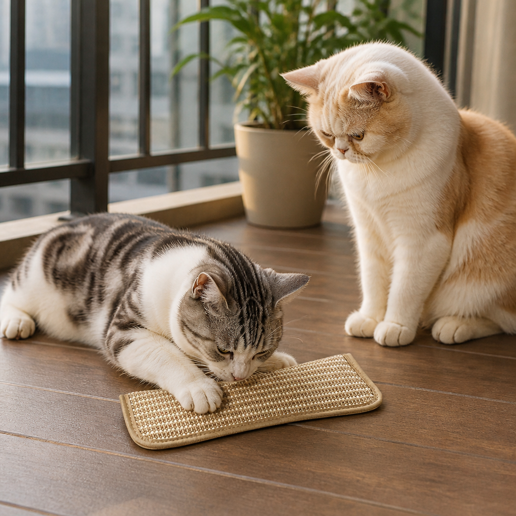 Natürliches Sisal-Katzenkissen & Kratzspielzeug mit Katzenminze – Kauspielzeug zur Zahnpflege