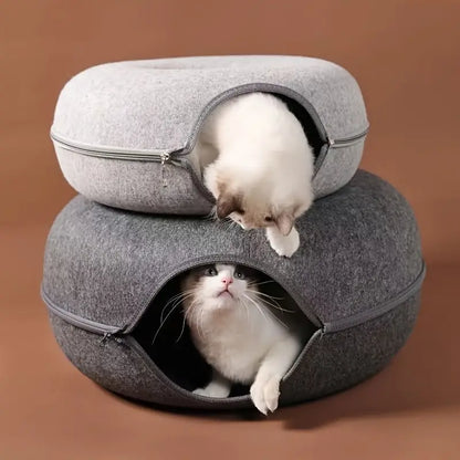 2in1 Premium Katzenbett Donut und Höhle