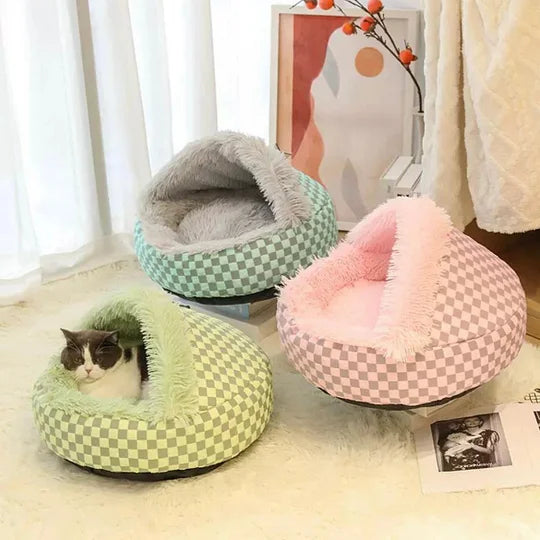 Karierte Kuschelhöhle Für Katzen