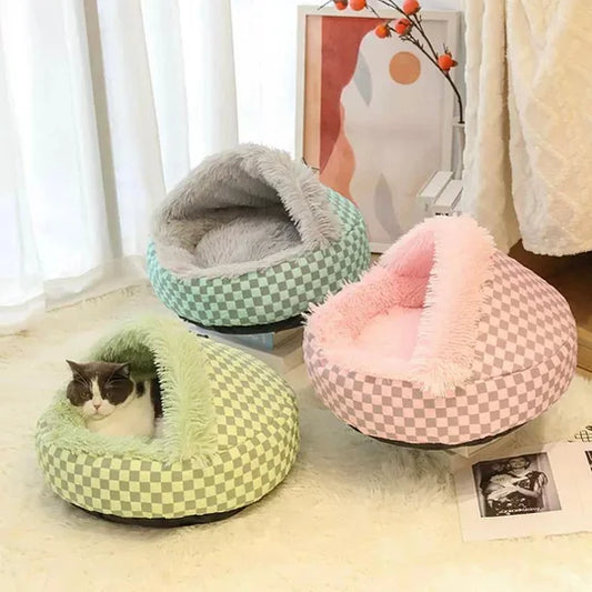 Karierte Kuschelhöhle Für Katzen