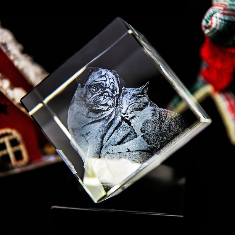 Kristallwürfel mit personalisiertem 3D Motiv