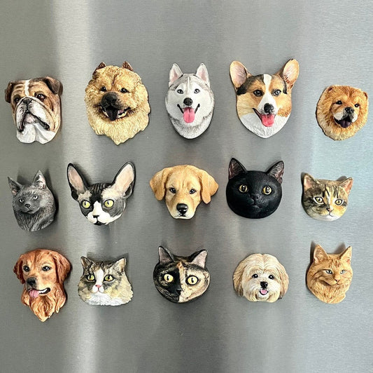 Personalisierte Tierkopf-Magnete für die Küche