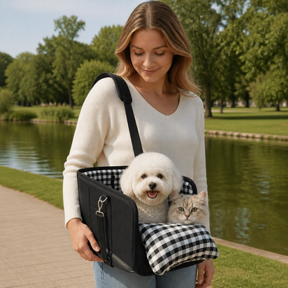Sichere Auto-Transporttasche für kleine Hunde & Katzen mit Sicherheitsleine & rutschfestem Boden