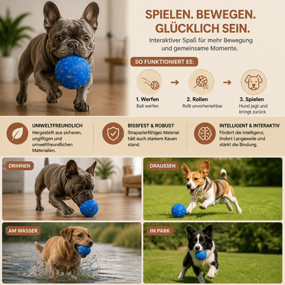 Umweltfreundlicher, bissfester, intelligenter, interaktiver, automatischer Hundeball