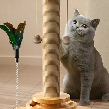 Interaktiver Kratzbaum Mit Holzspielzeug Für Katzen 24x40