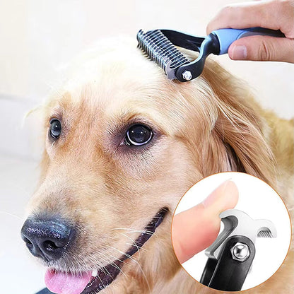 Premium 2-in-1 Entwirrkamm für Haustiere – Sanfte Fellpflege & Knotenentfernung