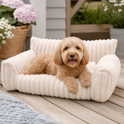 Flauschiges Wolken-Haustiersofa mit weichen Seitenpolstern & waschbarem Bezug