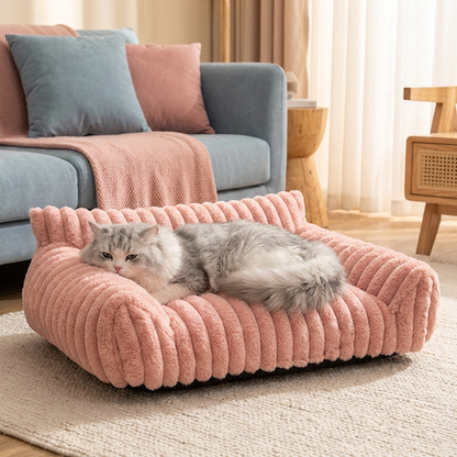 Flauschiges Wolken-Haustiersofa mit weichen Seitenpolstern & waschbarem Bezug