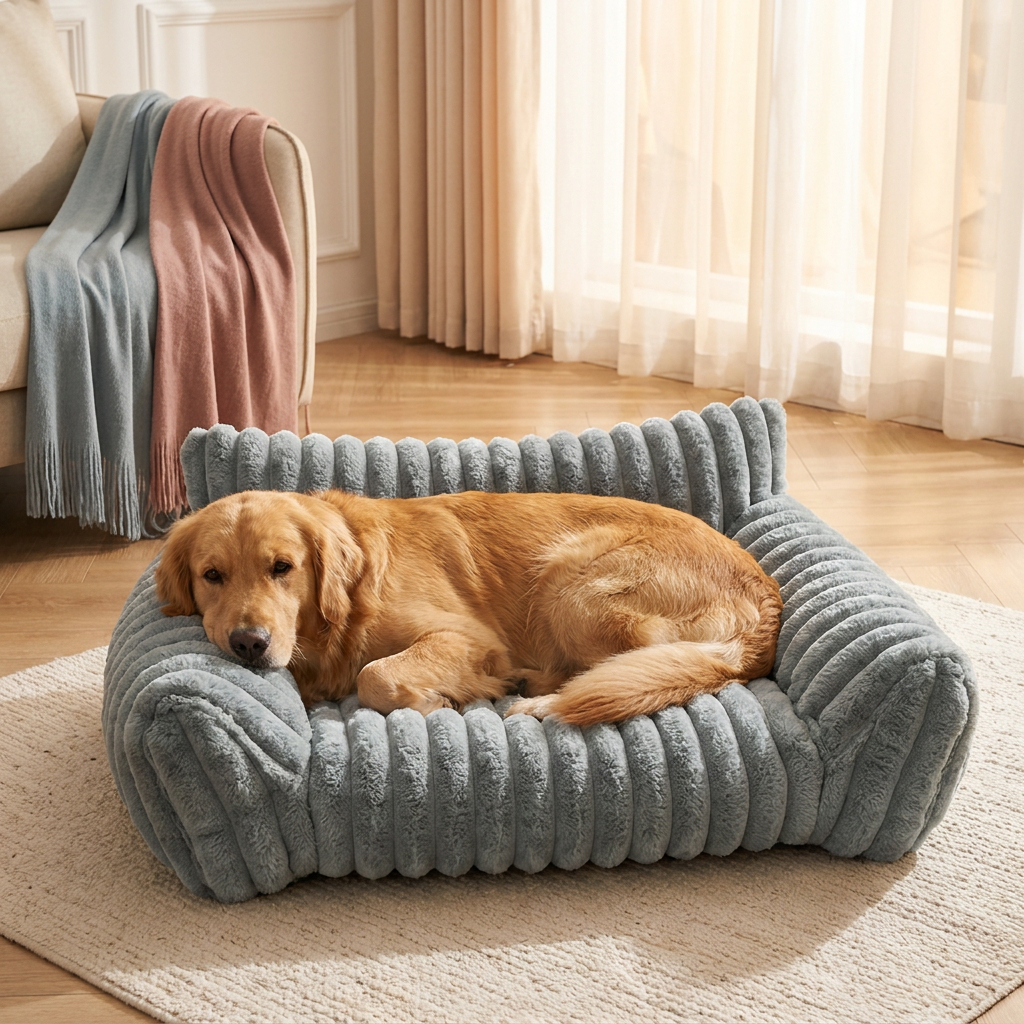 Flauschiges Wolken-Haustiersofa mit weichen Seitenpolstern & waschbarem Bezug