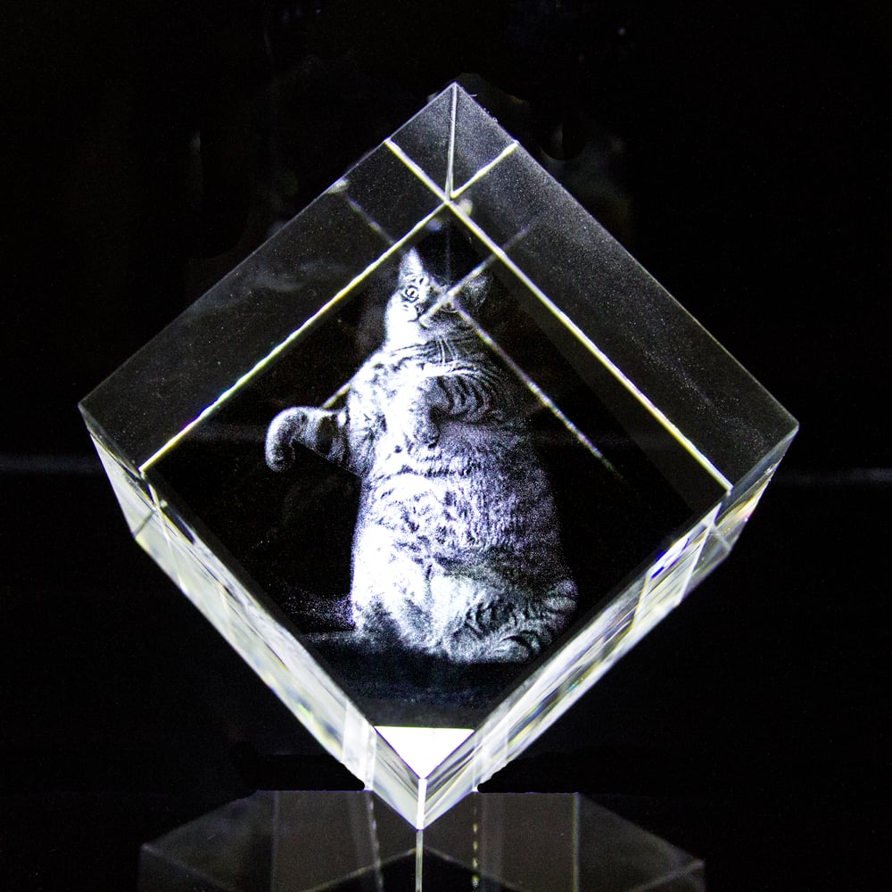 Kristallwürfel mit personalisiertem 3D Motiv