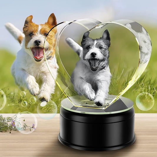 Personalisierte 2D/3D Kristallgravur in Herzform
