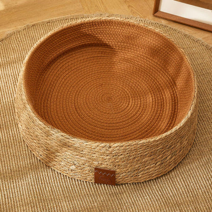 Handgefertigtes Rattan-schlafnest Für Katzen