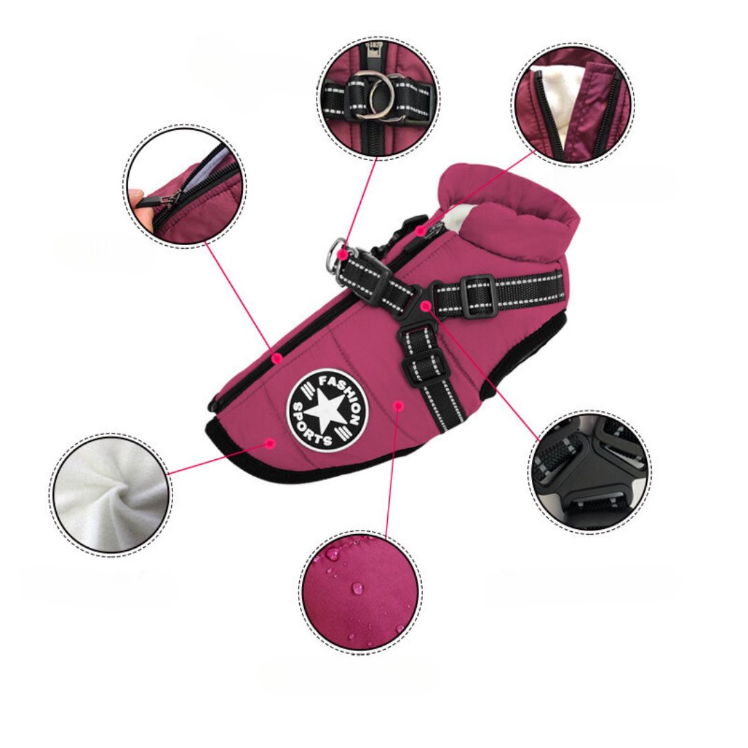 Wetterfeste Hundejacke Mit Integriertem Geschirr