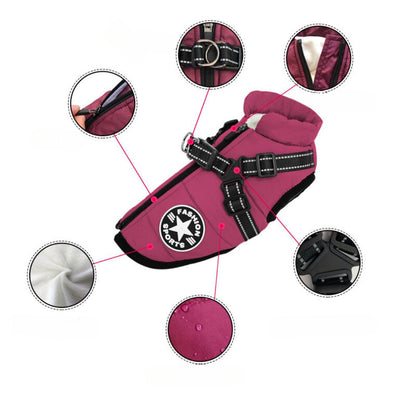 Wetterfeste Hundejacke Mit Integriertem Geschirr