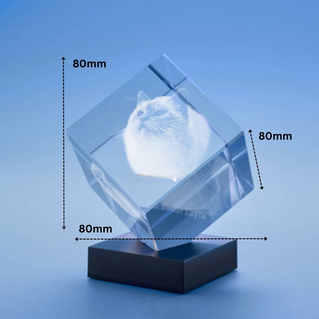 Kristallwürfel mit personalisiertem 3D Motiv