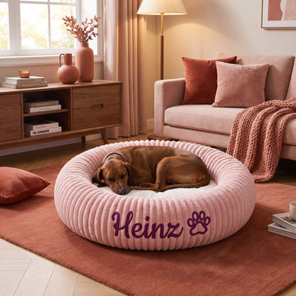 Personalisiertes Rundes Flauschiges Hundebett