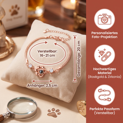 Personalisiertes Pfoten-Foto-Projektions-Andenkenarmband
