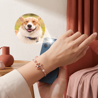 Personalisiertes Pfoten-Foto-Projektions-Andenkenarmband
