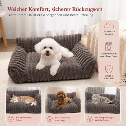 Flauschiges Wolken-Haustiersofa mit weichen Seitenpolstern & waschbarem Bezug