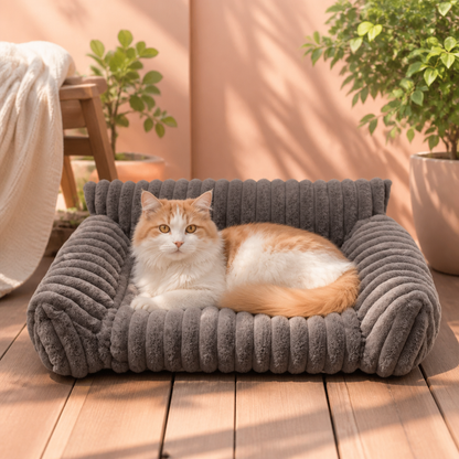 Flauschiges Wolken-Haustiersofa mit weichen Seitenpolstern & waschbarem Bezug