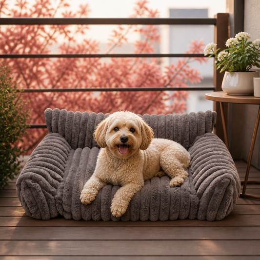 Flauschiges Wolken-Haustiersofa mit weichen Seitenpolstern & waschbarem Bezug