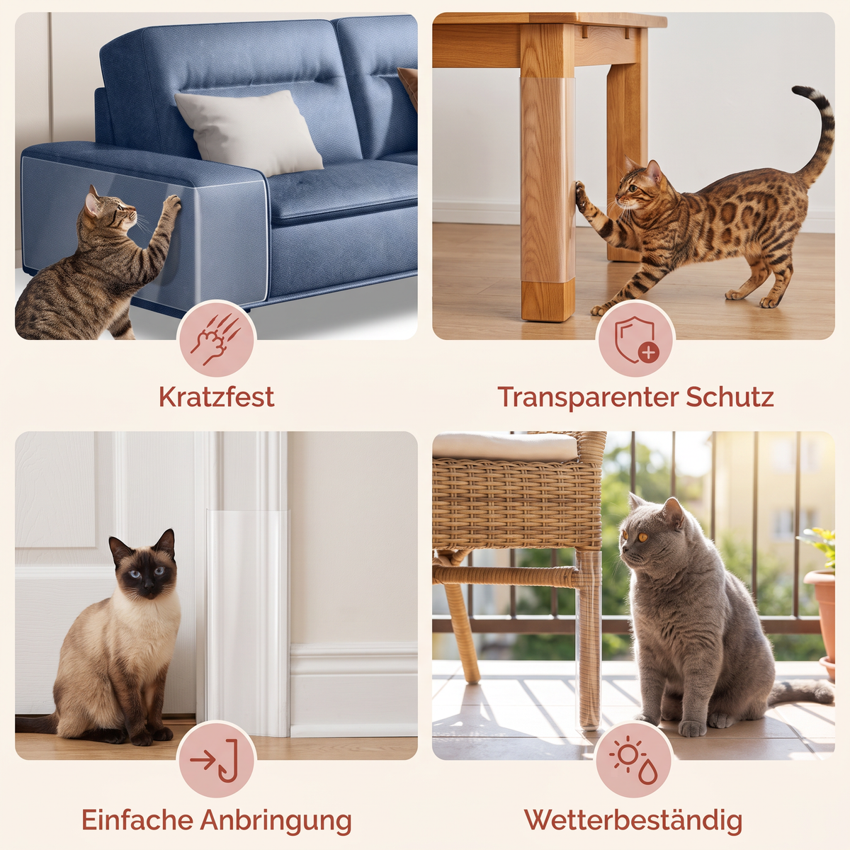 Robuster Kratzschutz für Katzenmöbel