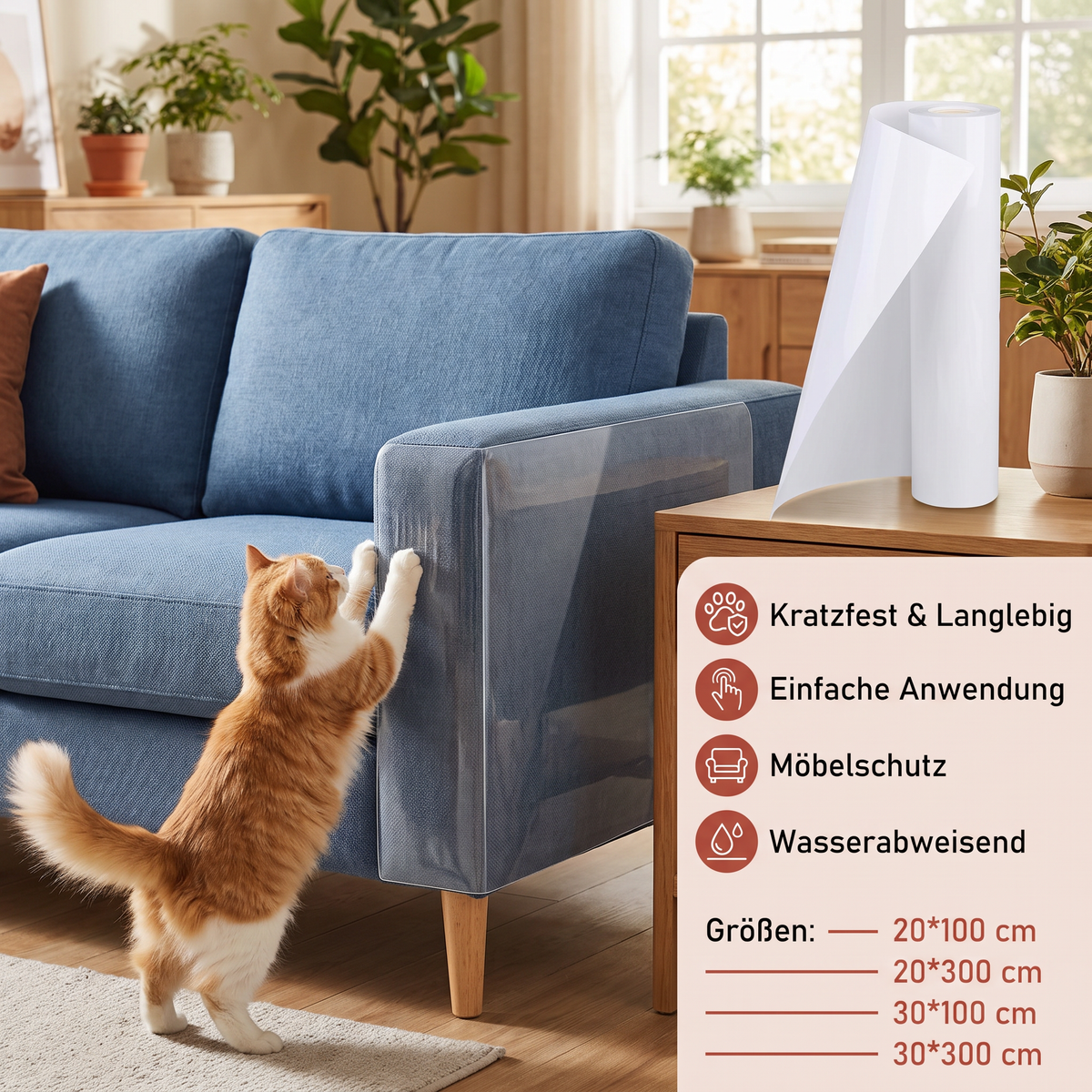 Robuster Kratzschutz für Katzenmöbel