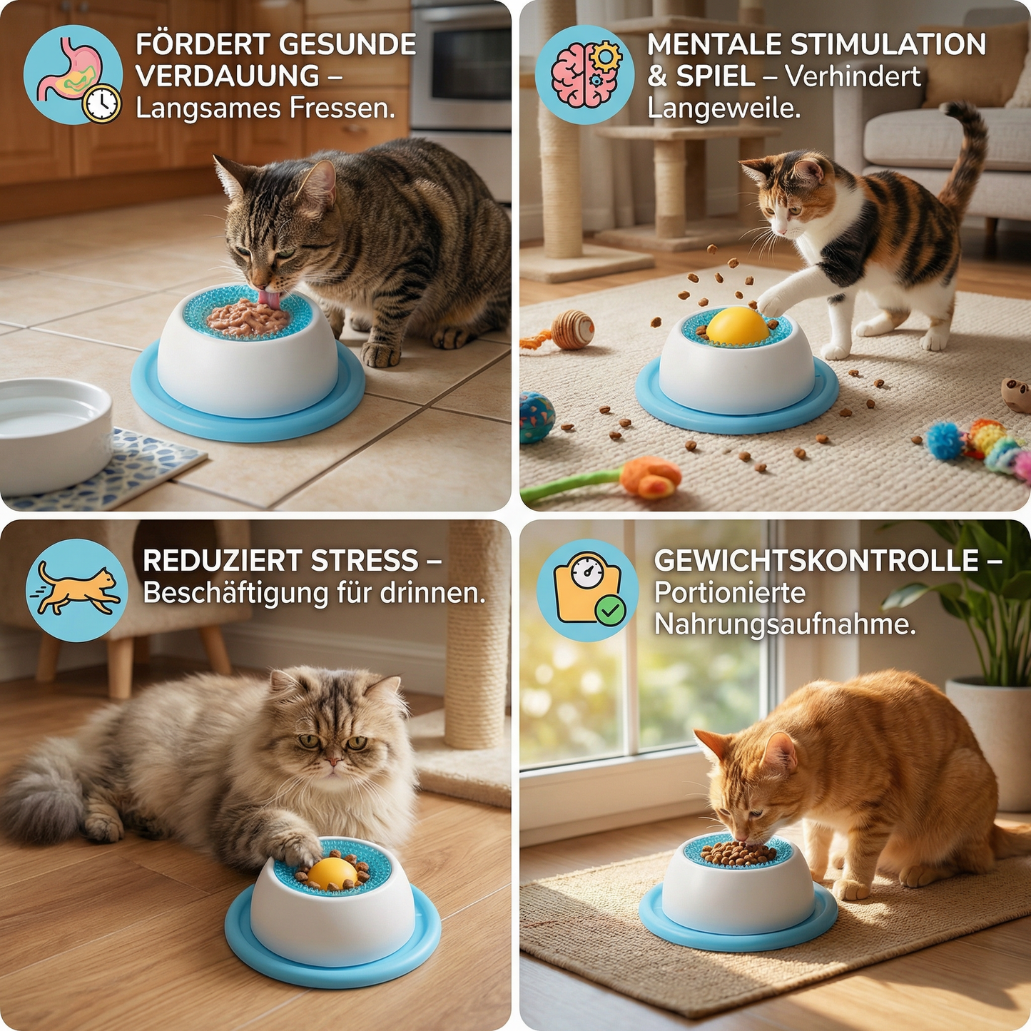 Interaktiver Leckspielzeug-Snackteller – Slow Feeder für Katzen
