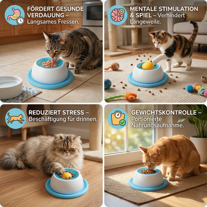 Interaktiver Leckspielzeug-Snackteller – Slow Feeder für Katzen