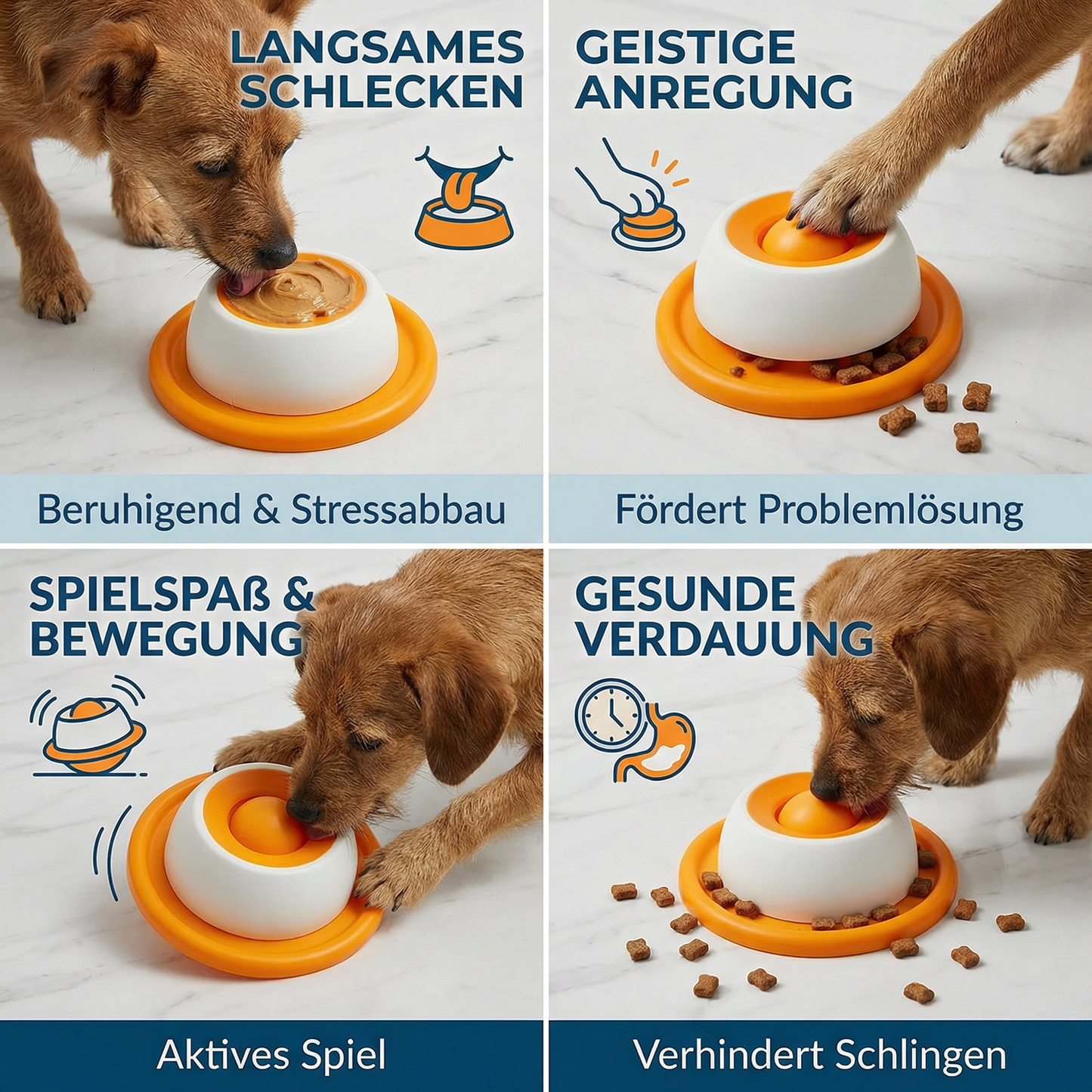Interaktiver Leckspielzeug-Snackteller – Slow Feeder für Hunde